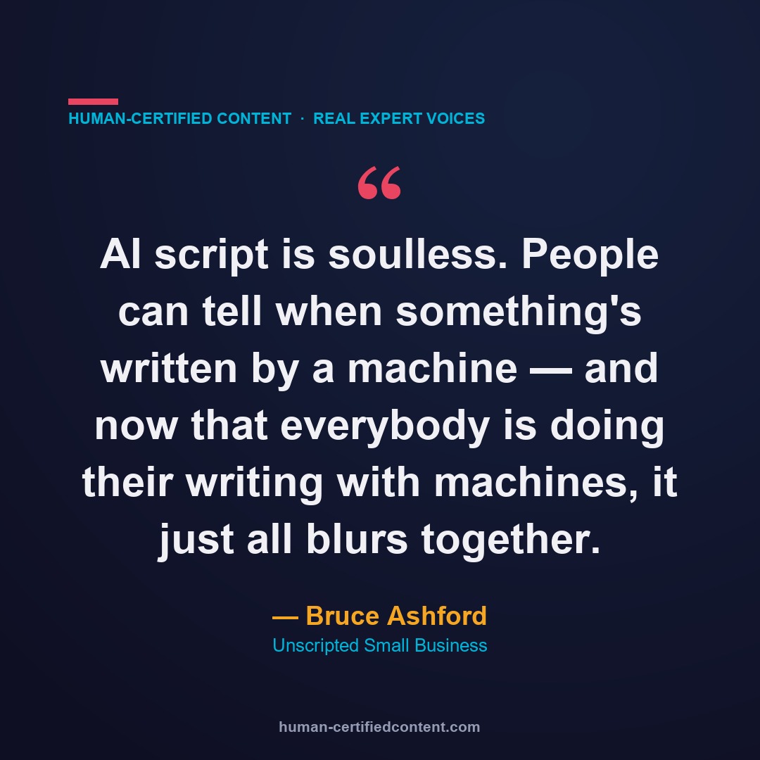 Bruce Ashford quote: AI script is soulless
