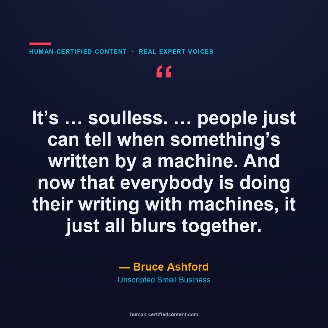 Bruce Ashford on why machine-written content all blurs together